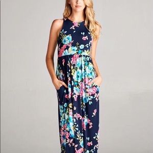 Razor back floral dress